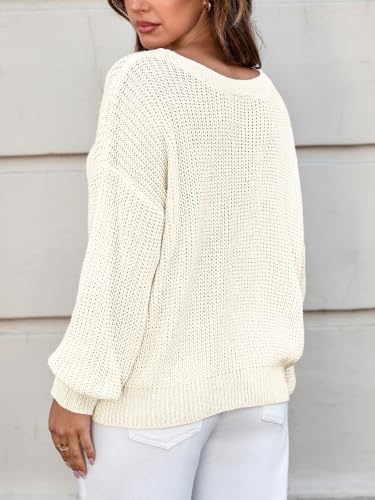 Image of CUPSHE Women's Cute Cozy Bow Sweater Casual Fall Crochet Pullover Tops