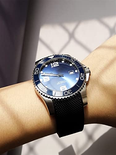 Bracelet montre caoutchouc 21mm bleu étanche boucle pliable HydroConquest - 3
