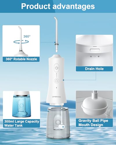 image for Operan Water Flossers for Teeth Cleaning Upgraded 300ml Cordless Water