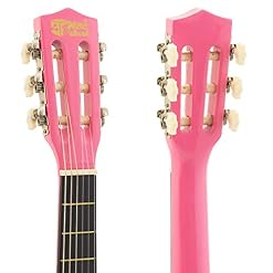 Mad About MA-CG09 Guitare Classique avec Étui de Transport, Sangle, Médiator et Cordes de Rechange, de Taille 1/2, Rose - Les Beatles, Paul McCartney, John Lennon, RIngo Starr, George Harrison Mad About MA-CG09 Guitare Classique avec Étui de Transport, Sangle, Médiator et Cordes de Rechange, de Taille 1/2, Rose – Image 2