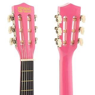 Mad About MA-CG09 Guitare Classique avec Étui de Transport, Sangle, Médiator et Cordes de Rechange, de Taille 1/2, Rose - Les Beatles, Paul McCartney, John Lennon, RIngo Starr, George Harrison Mad About MA-CG09 Guitare Classique avec Étui de Transport, Sangle, Médiator et Cordes de Rechange, de Taille 1/2, Rose – Image 2