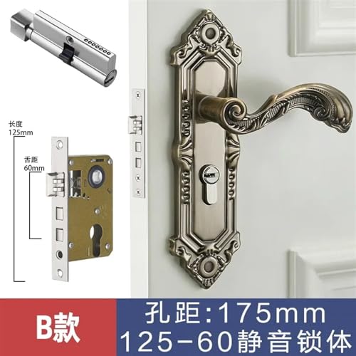 Serrure à roulement pour porte en bois intérieure de chambre