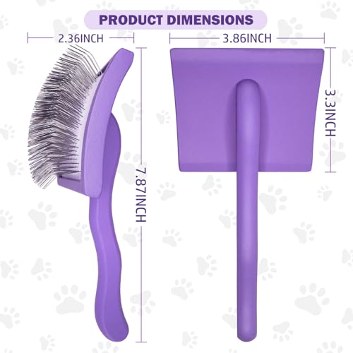 Dog-Slicker-Brush-for-Goldendoodles-Golden-Doodle-Brush-for-Grooming-Kit-Dog-Brush-for-Goldendoodle-Labradoodle-Poodles-Pet-Hair-Brush-for-Medium-Long-Haired-Dogs-Large-Purple Dog Slicker Brush for Goldendoodles Golden Doodle Brush for Grooming Kit Dog Brush for Goldendoodle Labradoodle Poodles Pet Hair Brush for Medium Long Haired Dogs Large Purple