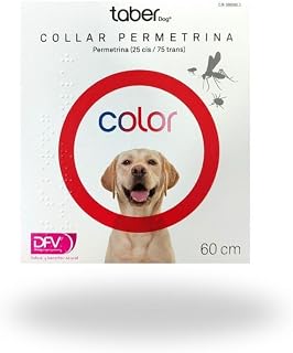 Collar Antiparasitario para Perros |TABERDOG Permetrina | Rojo 60 cm | Higiene y Moda para tu Perro