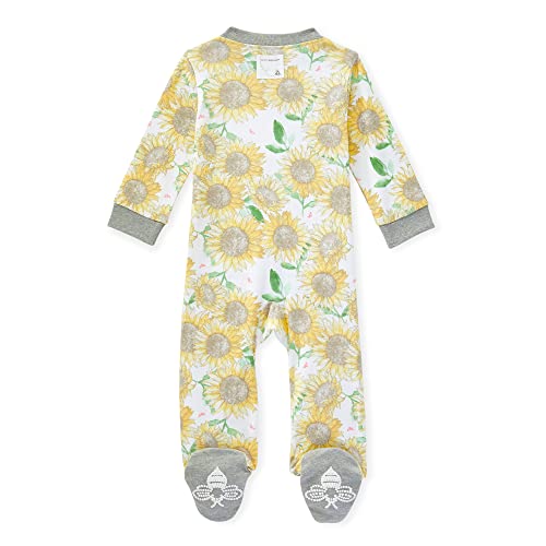 Image of Burt's Bees Baby unisex-baby Sleep & Play, Organic One-piece Romper-jumpsuit Pj, Zip Front Footed Pajama