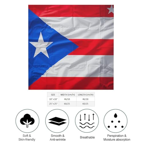 Puerto Rico Flag Women's Silk-Like Fashion Head Scarf Versatile Satin Square Bandana Kerchief2