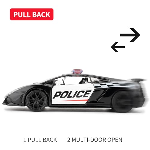 Modelo a escala 1:36 Lamborghini Gallardo coche policía miniatura 4