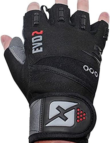 skott 2019 Evo 2 Weightlifting Gloves with Integrated Wrist Wrap Support-Double Stitching for Extra Durability-Get Ripped with The Best Body Building Fitness and Exercise Accessories (Large)