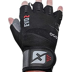 skott Evo 2 Weightlifting Gloves with Integrated Wrist Wrap Support-Double Stitching for Extra Durability-Get Ripped with The Best Body Building Fitness and Exercise Accessories