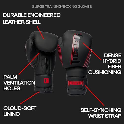Image of Tigear Surge Pro Boxing Gloves for Men Women & Kids | Engineered Leather Muay Thai Gloves, MMA Gear, Kickboxing Heavy Bag Training and Sparring