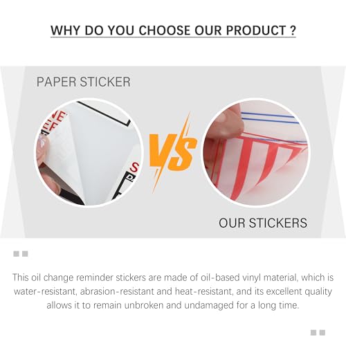 Image of 300PCS Car Oil Change Stickers for Windshield,Next Service Due Sticker,2 inchx2 inch Removable Vinyl Stickers for Most Cars Trucks SUVs (Blue Red 2)