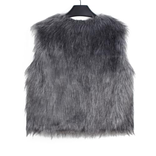 Women Faux Fur Waistcoat Fashion Winter Fuzzy Sleeveless Open Front Outwear Gilet Casual Short Vest Jacket Coat Y2K3