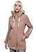 MARIKOO Damen Übergangsjacke Softshellmantel mit Kapuze Zimtzicke Schwarz Gr. XS