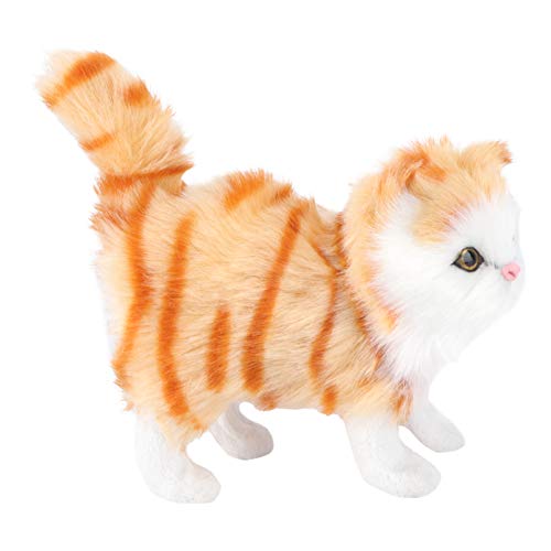ABOOFAN Estatueta de Gato de Pelúcia Laranja Gato Modelo Mesa Mesa Gato Em Miniatura Animal Brinqued