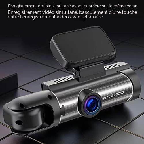 Caméra de Tableau de Bord Double Avant et Arrière, Enregistreur de Conduite de Voiture 3,16 Pouces, Moniteur de Recul Professionnel