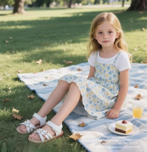 Image of PHIRAMIN Toddler Flower Girl Sandals - Girl Dress Shoes Toddler Little Kid Wedding Party