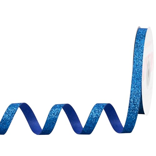 VATIN Royal Blue Continues Glitter Ribbon 3/8 Inch x 25