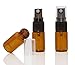 JJKMALL- 20Pcs Mini 3ML Amber Glass Perfume Spray Bottle Travel Refillable Empty Cosmetic Water Atomizer Bottles Glass Sprayer Pump Bottles + 3ML Dropper Pipette