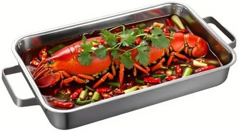 Stainless Steel Spanish Paella Pan with Riveted Handles - Heavy-Duty, Dishwasher-Safe Cookware for Home & Restaurant Use - Perfect for Authentic Spanish Cuisine