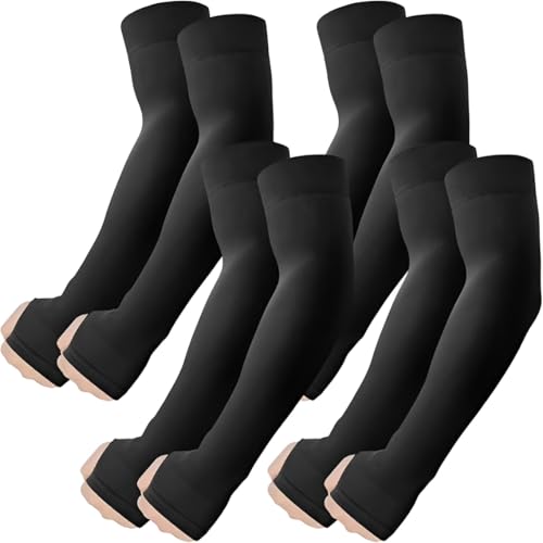 Image of Arm Sleeves for Men & Women UV Protection Hand Sleeve with Thumb for Boys & Girls Sun Protection Cover for Running, Bike Riding, Cricket - Nylon