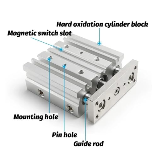 Cylindre de guidage pneumatique compact MGPM12 pour transfert sur ligne d'assemblage