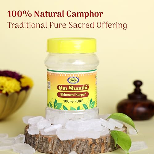 Image of Cycle Pure Om Shanthi Bhimseni Camphor - Original (100g) | Bhimseni Kapoor for a Divine Puja Experience | Compatible with Camphor Electric Diffusers | Long-Lasting Fragrance