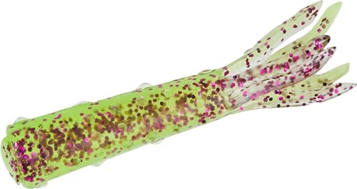 Balzer Barschköder Shirasu Street Hairy Tubes - Angelköder Barsch 4 cm, 6 STK. (Purple-Chartreuse)