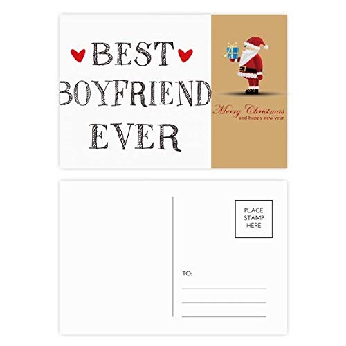Cartes postales Best Boyfriend Ever cœur Père Noël, papeterie amour pour fêtes