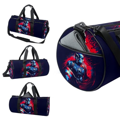 For Captain America Carry-on Weekender Sports Bag - 17.7 Inches - Interior Zipper Pocket - Large Capacity - for Gym, Travel, and Adventures3