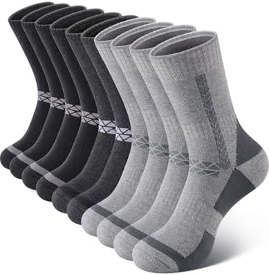 SIMIYA Merino Wool Socks for Mens, 5 Pairs Thermal Warm Hiking Super Thick Crew Work Cushion Sock for Men Winter Cold Weather