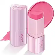 HECI BEAUTY Blush Stick for Cheeks, Korean Blush with Soft Satin Matte Glow, Lightweight Cream-to-Powder Texture, Heart-Shaped Stick Blush, Long-Lasting, BLOSSOM, 0.25 oz