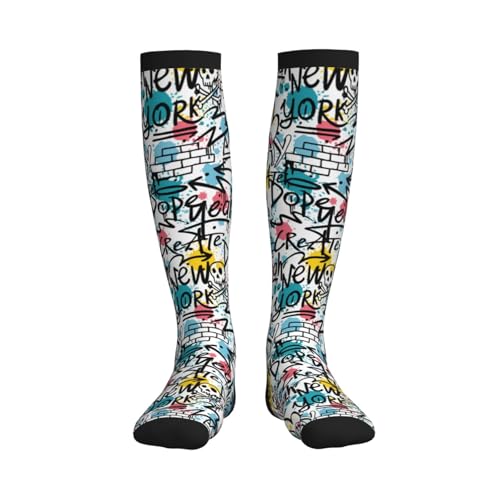 Image of Compression Socks for Women Men Circulation Graduated Supports Socks for Running Travel Nurse Athletic Sports