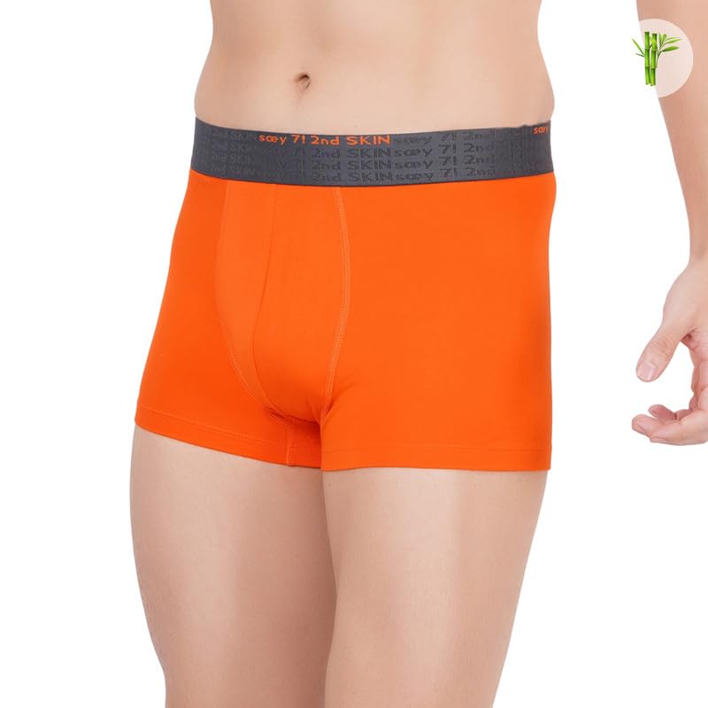 Image of saey 7! - Premium Micro Bamboo Innerwear | Ultra Soft Men's Trunks - Naturally Anti-Bacterial - No Marks Waist Band| Maple Orange