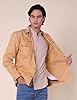 Enorsia Mens Premium Twill Shacket with Classic Collar, Long Buttoned Sleeves, Button-Through Front Fastening (Khaki, XXL) #2