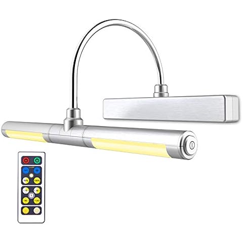 BIGLIGHT Bildleuchte mit Fernbedienung, kabellos, batteriebetriebene LED-Wandleuchten, 33 cm drehbarer Lichtkopf mit 3 Beleuchtungsmodi, dimmbare Anzeige, Bildlichter für Dartscheiben-Bilder Cover