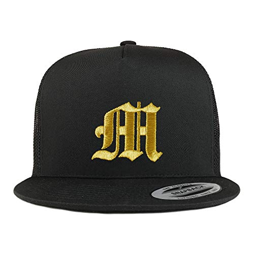Gorra Trucker plana bordada talla M color negro