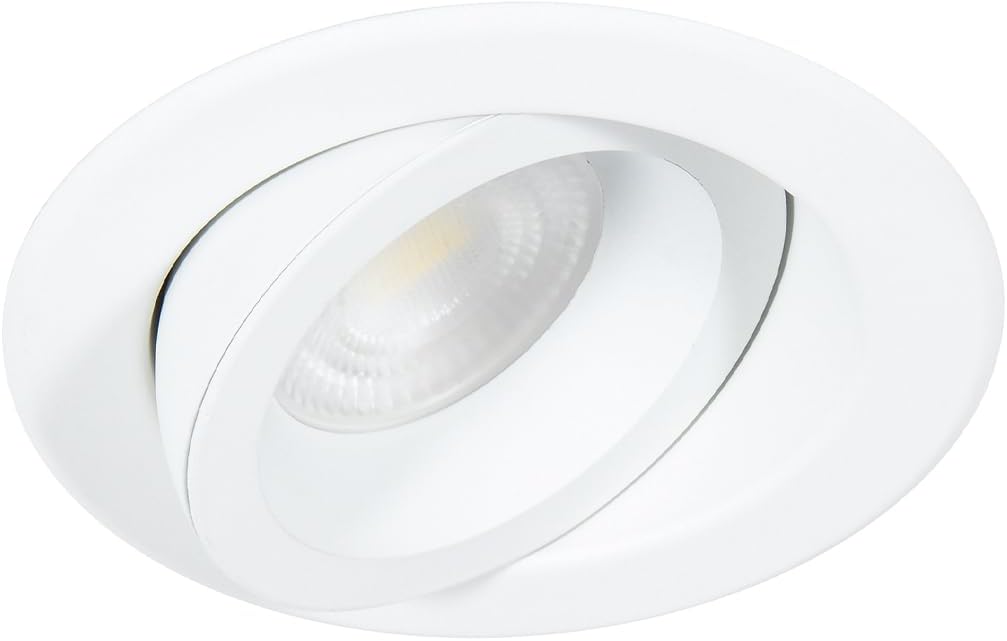 WAC Lighting Lotos 4in LED Regressed Adjustable Recessed Light 5-CCT Selectable 9W 775 Lumens IC-Rated Airtight 120V-277V Universal in White