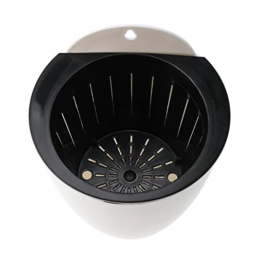 Mono-Gatari 7 Pack Self Watering Hanging Planters White Plastic Wall Hanging Planter Pot With 7 Hooks 5 Inch Lazy Flower Pot Succulent Plants For Indoor Outdoor Garden Fence, Porch, Wall(5Inch) #TOP4