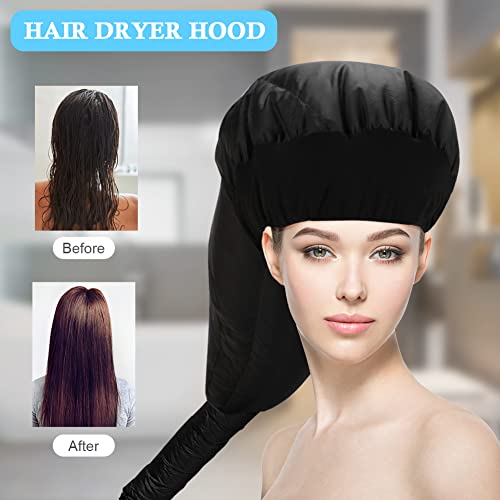 Hair Dryer Attachment, Wjiang Adjustable Soft Steam Cap For Hand Held Hair Dryer With Elastic Band And Extension Hose, Hair Dryer Hood For Women Girls Drying Styling Deep Conditioning (Black) #TOP6