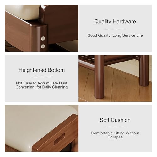Banc de rangement pour chaussures marron et meuble à chaussures salon