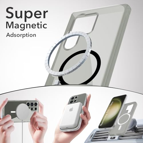 Image of Jkobi Lifetime Anti-Yellow MagSafe Compatible Clear Back Cover Case for Samsung Galaxy S23 Ultra (Sleek Hard Crystal | Shockproof and Camera Protection)