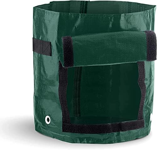 Ram® 2 x Potato Fruit Vegetable Grow Bags, 2 Pack 7 Gallon Plant Growing Bags Window Flap, Handles for Potato Tomato Carrot Onion Flower Fruit