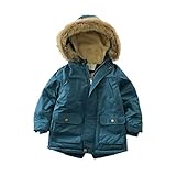 [LXIGAFFU] 子供服 裏起毛 モッズコート ミリタリージャケット 男の子 防寒 キッズ コート ジャケット 中綿 裏ボア アウター 90 100 110 120 130 140 150 160 170 子供コート 春秋冬 (ブルー,170)