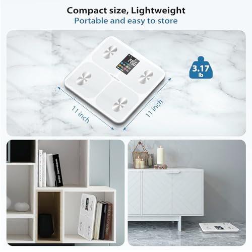 Ablegrid A-SCALE-WHITE Digital Smart Bathroom Scale For Body Weight And Fat Percentage,Body Fat Scale With Bmi Large Lcd Display,Accurate Body Composition Analyzer,Weighing Machine thumb #8