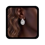 Cybche Vintage Rhinestone Lágrima Pendientes De Plata De Cristal Lágrima Stud Cz Forma De Pera Stud Pendientes Cz Gota De Agua Brillante Joyería De La Boda Para Las Mujeres