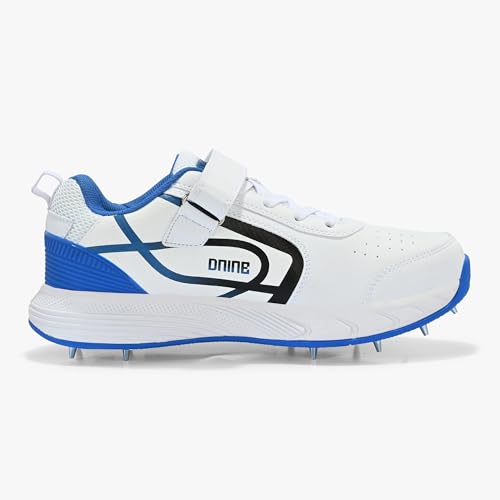 Image of DNINE Classic Men Bowling Spikes Cricket Shoes White /Orange & White /Blue