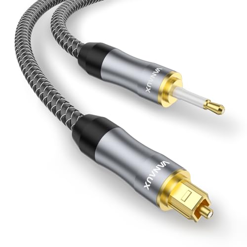 Cable óptico Toslink a Mini Toslink de 2 metros para conectar su barra de sonido al TV