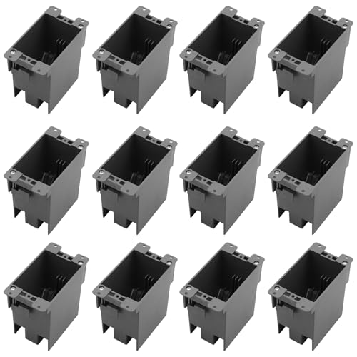 Old Work Outlet Box,Single Gang Junction Box,Compatible with AWG 7/14-5/10, Ideal for Professional Electricians, Certified by ETL for Indoor and Outdoor Use. (12 Pack)