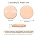 12 Pieces Powder Puffs Round 3.4 inch Makeup Puffs Pads with Strap, Washable Large Face Body Powder Puffs for Loose Mineral Powder (Champagne-colored, 3.4 Inch)