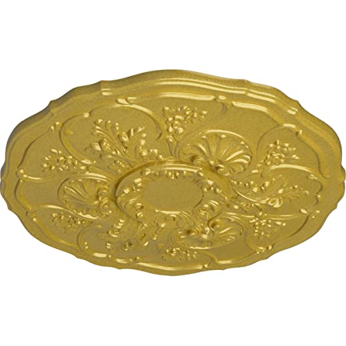 Image of Ekena Millwork CM22CNRGS 22 OD x 1 1 /2 P Cornelia Ceiling Medallion (fits Canopies up to 4 inch), Rich Gold